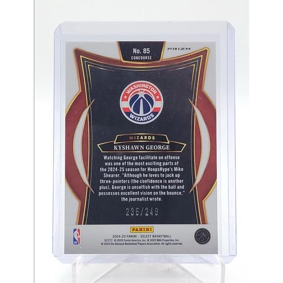 2024-25 Panini Select - Concourse Kyshawn George /249 #85 Blue Prizm (RC) - Picture 2 of 2